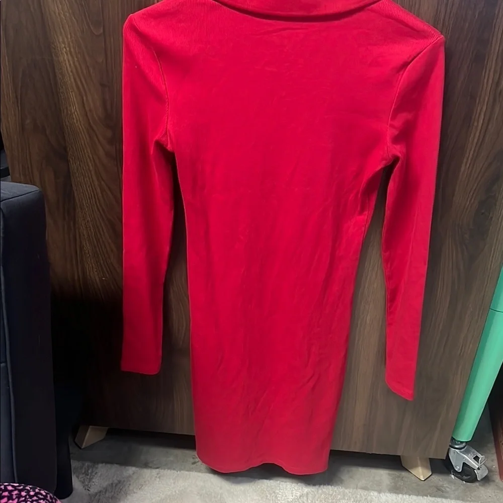 Zara Red Long Sleeve Dress - Picture 6 of 6